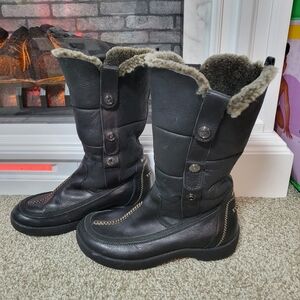 Women's Blondo Canada Mountain Winter Boots Black w/ Shearling Lining, Size 9.5M